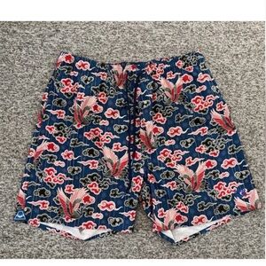 Arena Blue Tropical Birds Lined Swimming Trunks